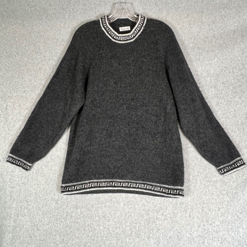 100% Alpaca‎ Soft Curiingi M ? Handicrafts Mens Grey Crewneck Sweater Pullover